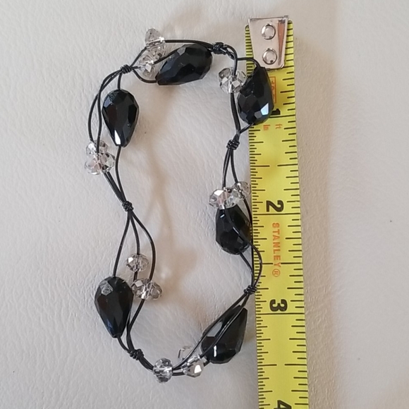 Vintage Glass And Crystal Beaded Stretch Bracelet - Picture 6 of 12